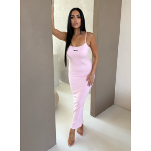 Unique The Label Zoe Rib Dress - Powder Pink