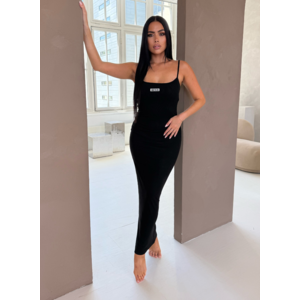 Unique The Label Zoe Rib Dress - Deep Black