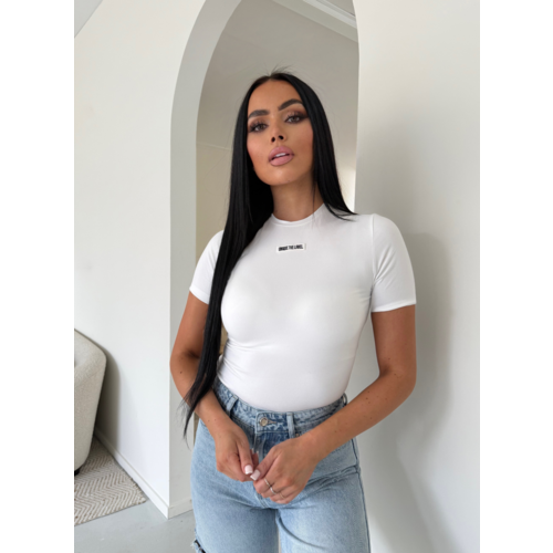 Unique The Label Nena Short Sleeve Top - White/Black