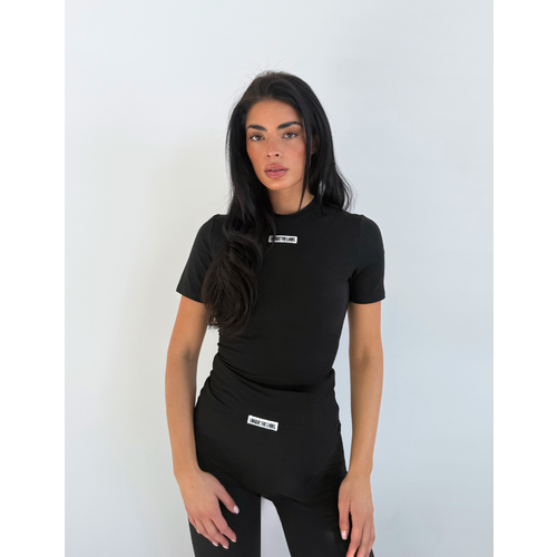 Unique The Label Nena Short Sleeve Top - Black/White