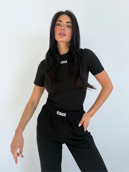 Unique The Label Nena Short Sleeve Top - Black/White Nena Short Sleeve Top - Black/White