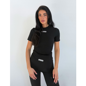 Unique The Label Nena Short Sleeve Top - Black/White