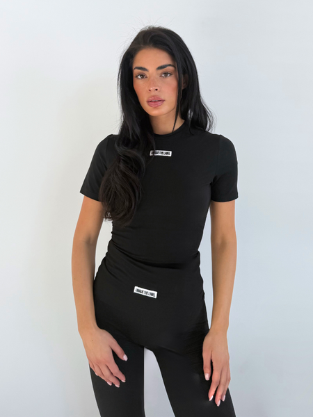 Nena Short Sleeve Top - Black/White