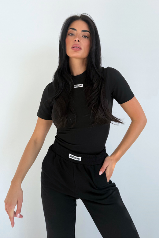 Nena Short Sleeve Top - Black/White