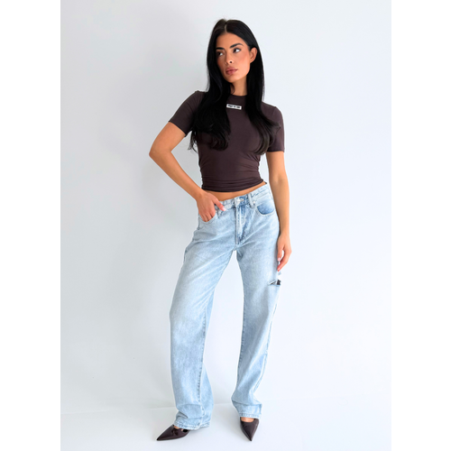 Unique The Label Remi Mid Waist Jeans - Light Blue