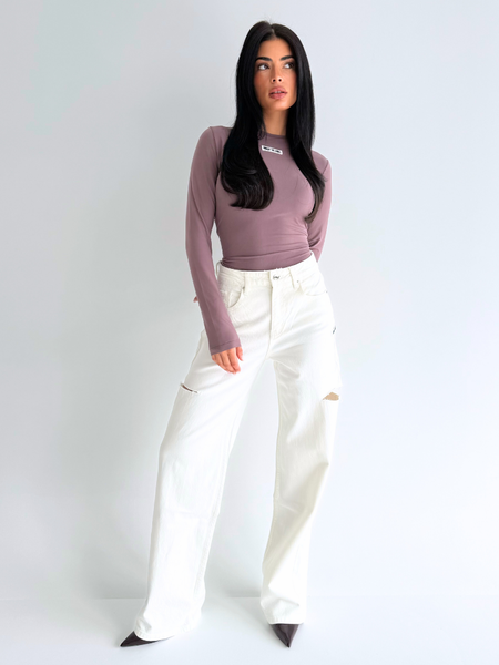 Unique The Label June Wide Leg Jeans - Off White June Wide Leg Jeans - Off White