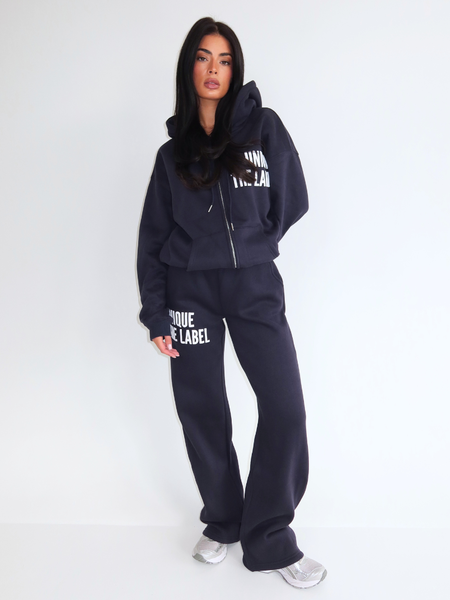 Joleen Wide Leg Jogger - Deep Dark Navy