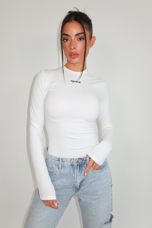 Nena Longsleeve Top - White/Black