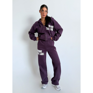 Unique The Label Joleen Wide Leg Jogger - Deep Berry