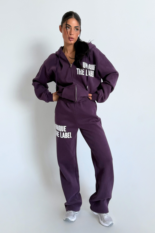 Joleen Wide Leg Jogger - Deep Berry