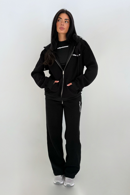 Imani Wide Leg Jogger - Deep Black