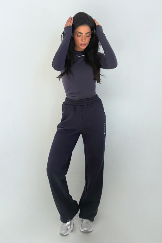 Imani Wide Leg Jogger - Deep Dark Navy
