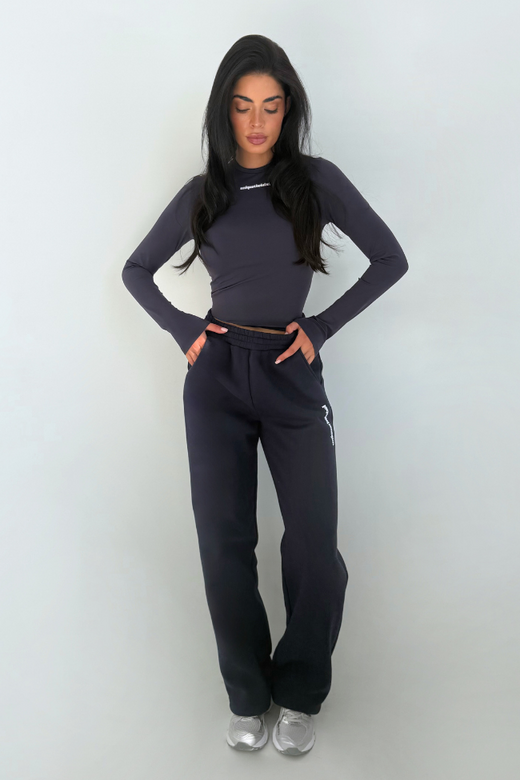 Imani Wide Leg Jogger - Deep Dark Navy
