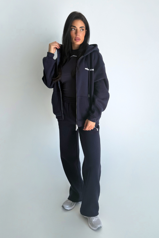 Imani Wide Leg Jogger - Deep Dark Navy