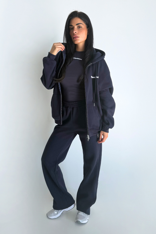 Imani Wide Leg Jogger - Deep Dark Navy