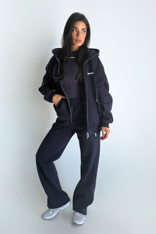 Imani Wide Leg Jogger - Deep Dark Navy