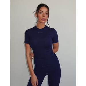 Unique The Label Noelle Short Sleeve Top - Dark Navy