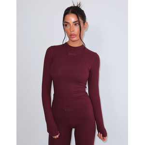 Unique The Label Noelle Longsleeve Top - Deep Cherry