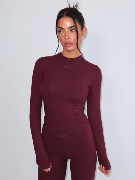 Unique The Label Noelle Longsleeve Top - Deep Cherry Noelle Longsleeve Top - Deep Cherry