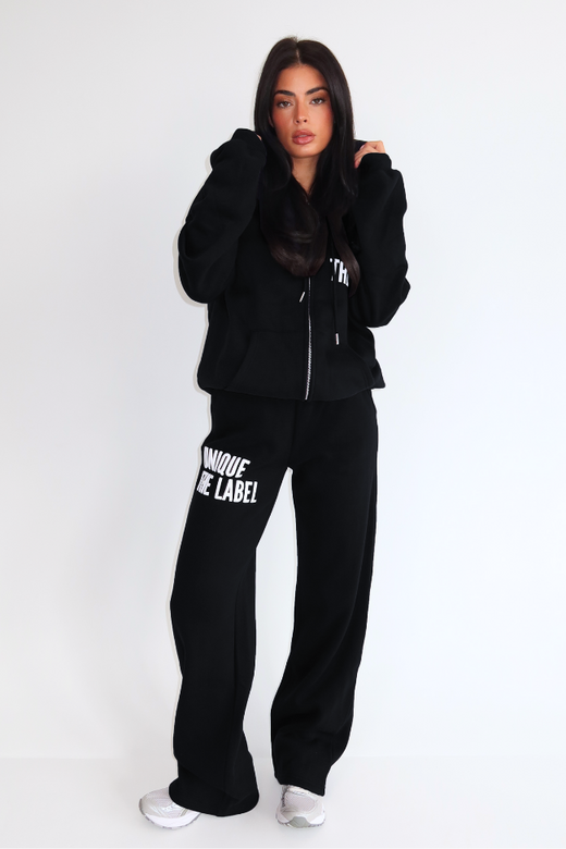 Joleen Wide Leg Jogger - Deep Black