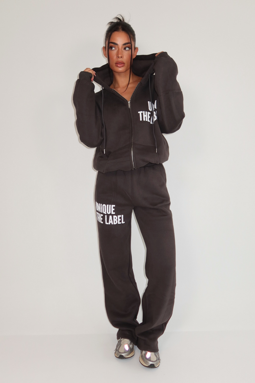 Joleen Wide Leg Jogger - Charcoal