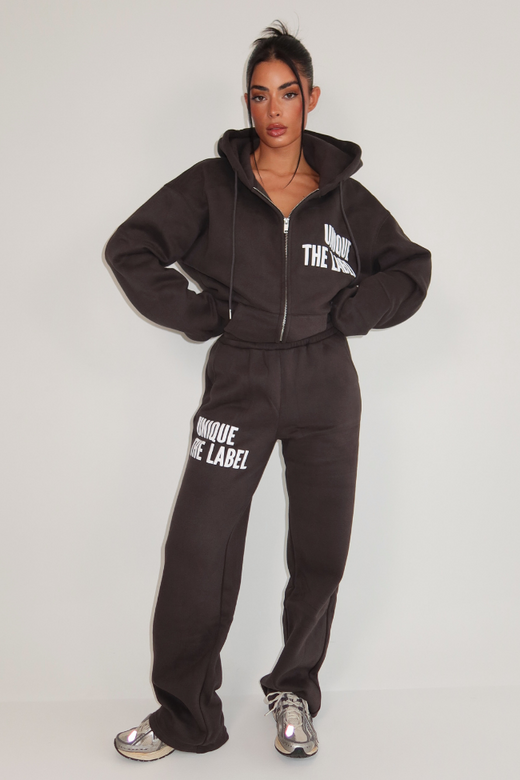 Joleen Wide Leg Jogger - Charcoal