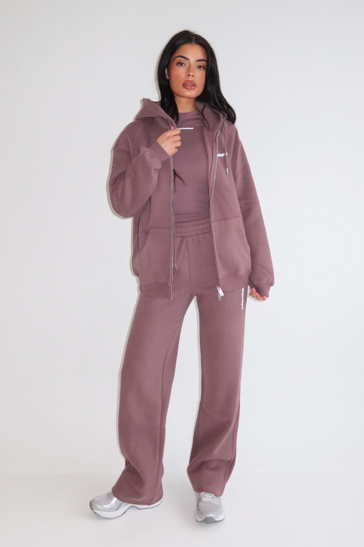 Imani Wide Leg Jogger - Mushroom