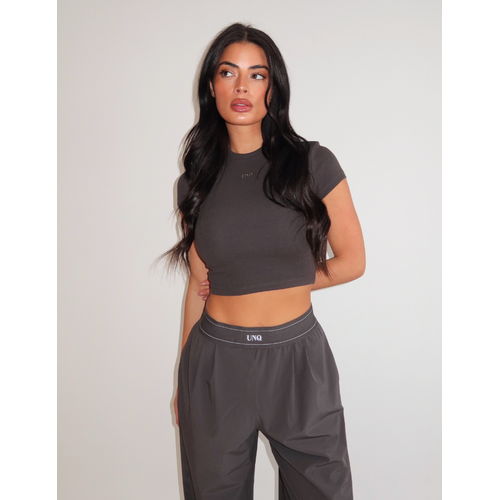 Unique The Label Gill Cropped Tee - Charcoal Unique The Label Gill Cropped Tee - Charcoal