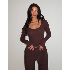 Unique The Label Gill Scoop LS Bodysuit - Cacao
