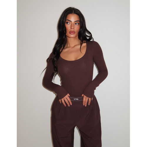 Unique The Label Gill Scoop LS Bodysuit - Cacao Unique The Label Gill Scoop LS Bodysuit - Cacao
