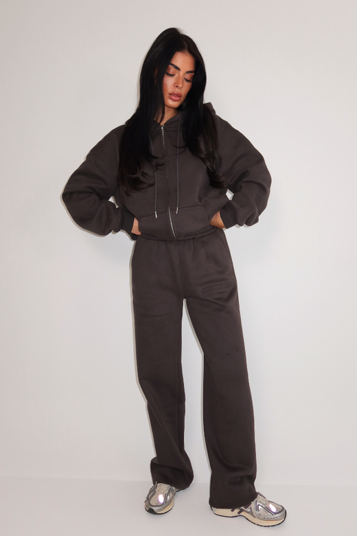 Nyla Wide Leg Jogger - Charcoal