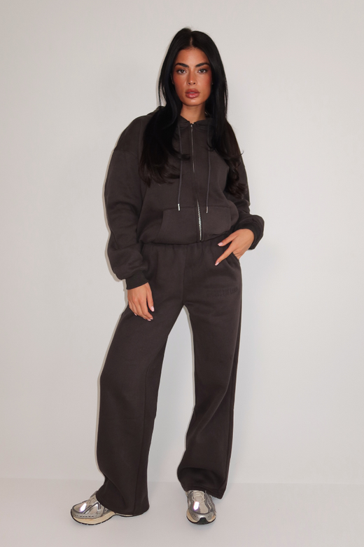 Nyla Wide Leg Jogger - Charcoal