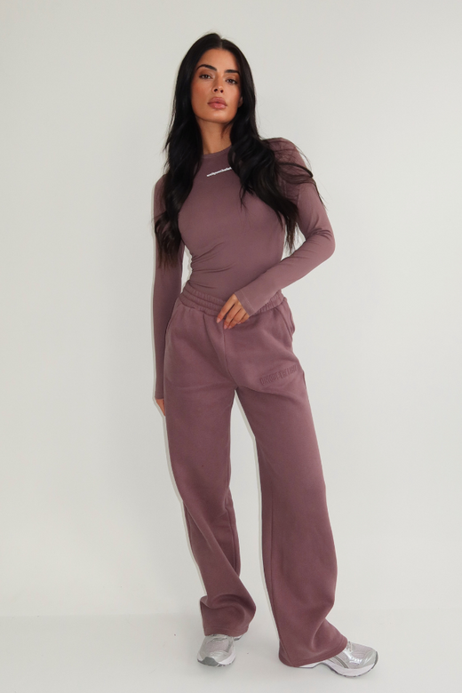 Nyla Wide Leg Jogger - Mushroom