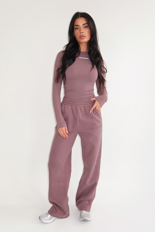 Nyla Wide Leg Jogger - Mushroom