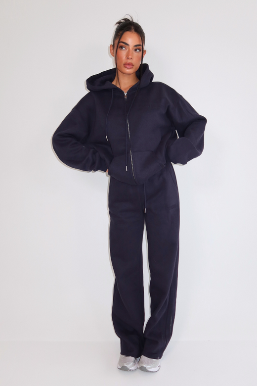 Nyla Wide Leg Jogger - Deep Dark Navy