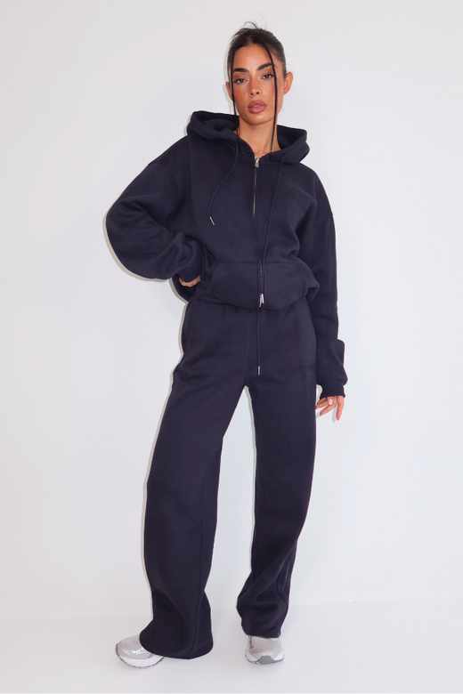 Nyla Wide Leg Jogger - Deep Dark Navy
