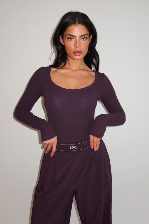 Gill Scoop LS Bodysuit - Deep Berry