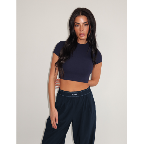 Unique The Label Gill Cropped Tee - Deep Dark Navy Unique The Label Gill Cropped Tee - Deep Dark Navy