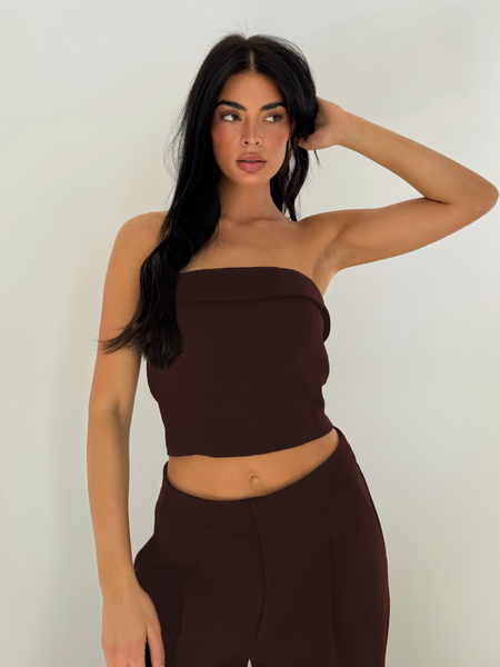 Unique The Label Yve Top - Cacao Yve Top - Cacao