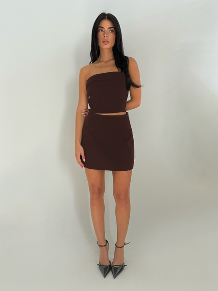 Unique The Label Yve Skirt - Cacao Yve Skirt - Cacao