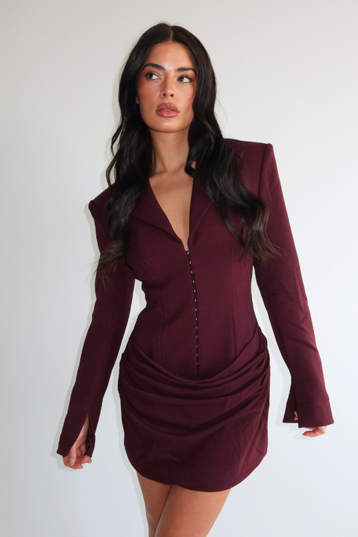 Aimee Dress - Burgundy