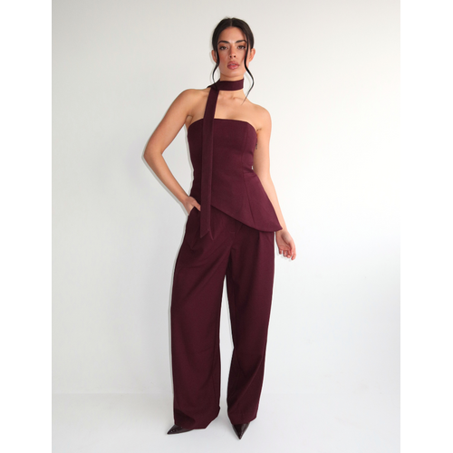 Unique The Label Liva Pantalon - Burgundy