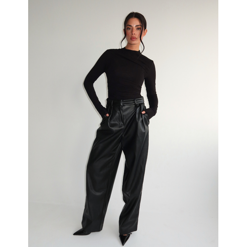 Unique The Label Ziva Leather Pantalon - Black