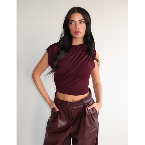 Unique The Label Mira Top - Burgundy
