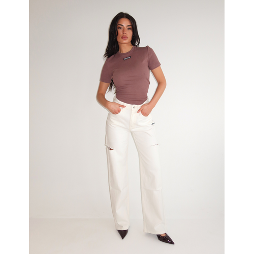 Unique The Label June Wide Leg Jeans - Off White Unique The Label June Wide Leg Jeans - Off White