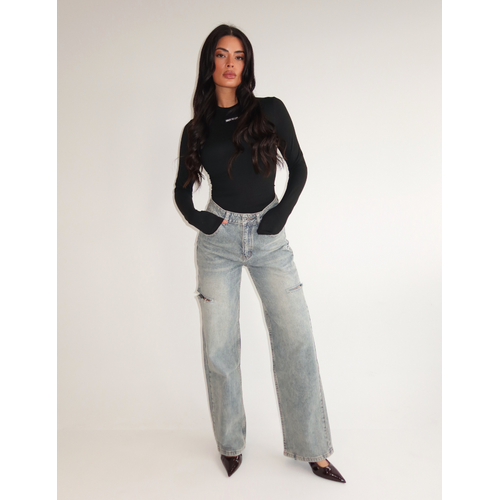 Unique The Label June Wide Leg Jeans - Light Blue Unique The Label June Wide Leg Jeans - Light Blue
