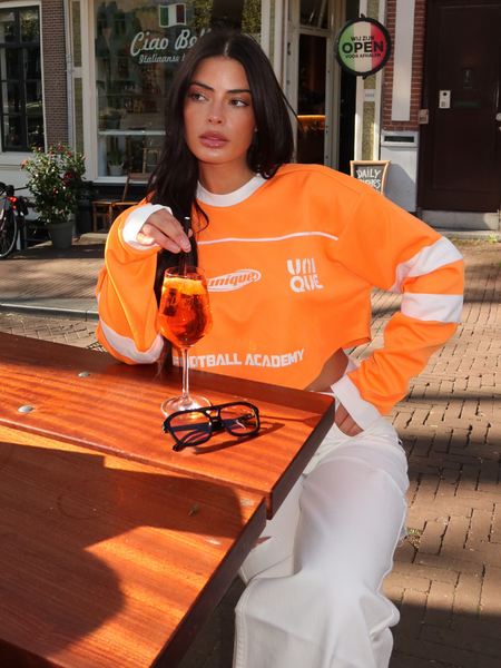Unique The Label Maxime Cropped Longsleeve - Orange/White Maxime Cropped Longsleeve - Orange/White