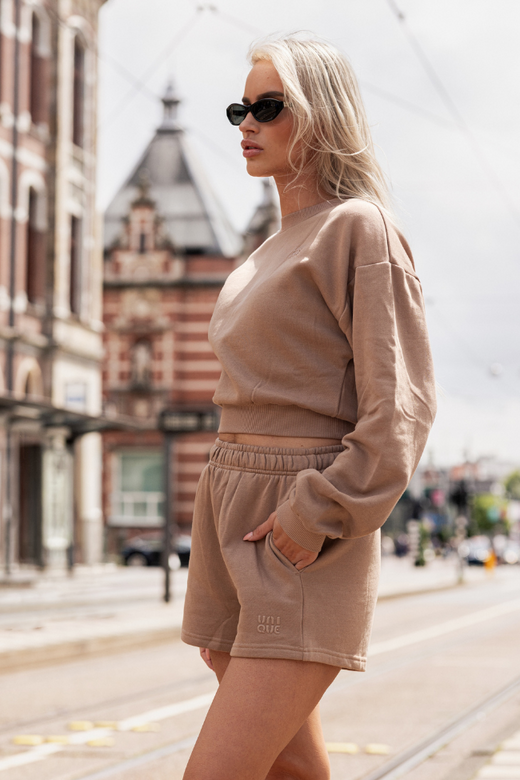 Peggy Cropped Sweater - Sandy