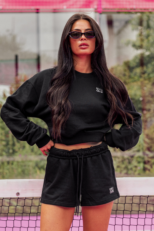 Peggy Cropped Sweater - Deep Black