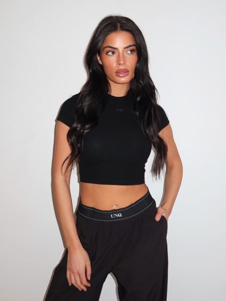 Unique The Label Gill Crop Tee - Black Gill Crop Tee - Black